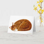 Slaap Tabby Cat Kaart (Gele Bloem)