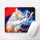 Slaap Tabby Cat Kleurrijke Muizenpad Muismat (Met muis)