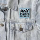 Slaap Team Kapitein Grappige Knop Speld Vierkante Button 5,1 Cm (In situ)