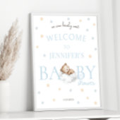 Slaap Teddy Bear Baby Boy Douche Welkom Teken Poster