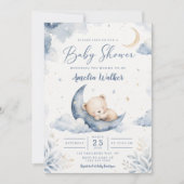 Slaap Teddybeer Baby Shower Kaart (Voorkant)
