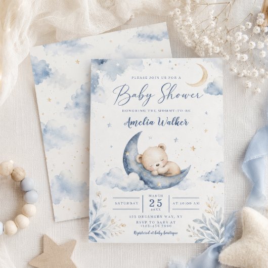 Slaap Teddybeer Baby Shower Kaart