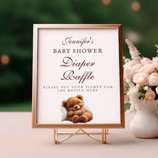 Slaap Teddybeer Luierspelbord Poster