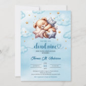Slaap teddybeer wolk 9 Boy Baby shower Kaart (Voorkant)