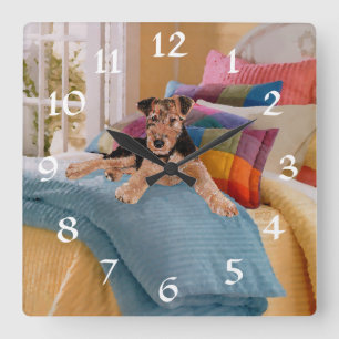 Slaap Tijd voor Puppy Vierkante Klok