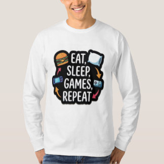 Slaap token games, eten, slapen, games, herhalen t-shirt