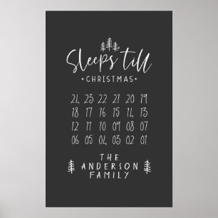 Slaap tot kerst moderne, minimalistische boerderij poster