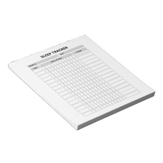 Slaap Tracker Notitieblok (Schuin)