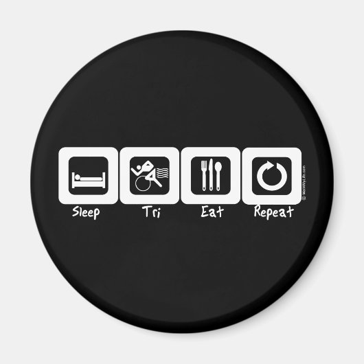 Slaap TRI Eat Herhalen Magneet (Voorkant)