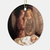 Slaap - Twee beschermengels en kinderen Keramisch Ornament (Links)