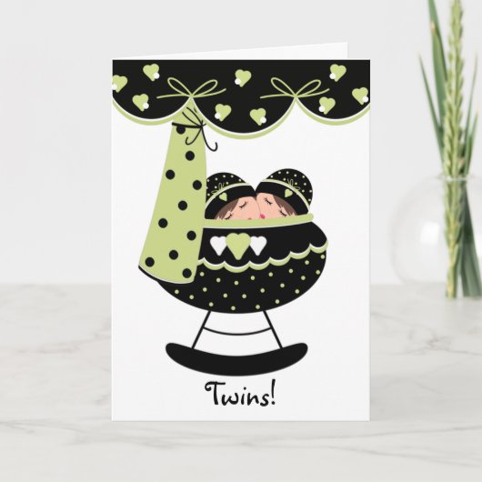 Slaap Tweeling Baby's Nieuwe Baby Wenskaart Kaart (Voorkant)