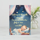 "Slaap Uitnodiging voor Baby Jongen (Staand voorkant)