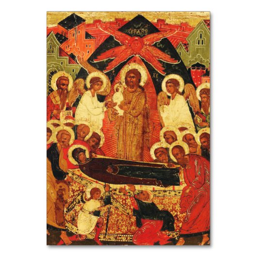 Slaap van de Moeder Gods orthodoxe icoon Kaart (Voorkant)