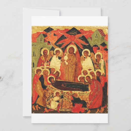 Slaap van de Moeder Gods orthodoxe icoon Kaart (Voorkant)