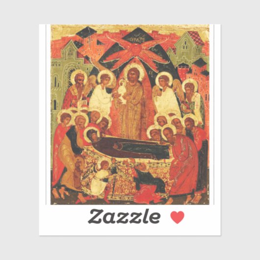 Slaap van de Moeder Gods orthodoxe icoon Sticker (Vel)