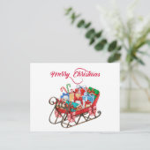 Slaap van de prettige kerstman met Cadeaus Briefkaart (Staand voorkant)