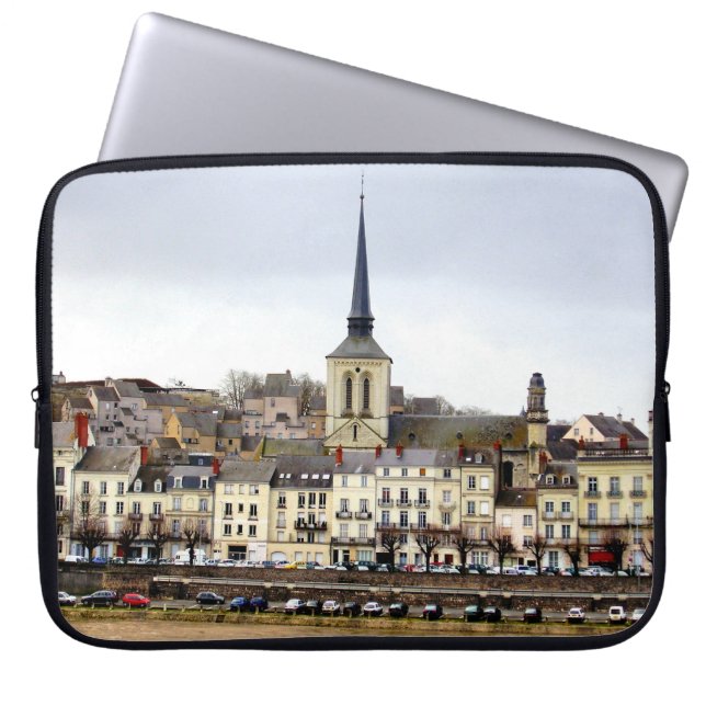Slaap van de Saumur River Bank Scene-laptop Laptop Sleeve (Voorkant)