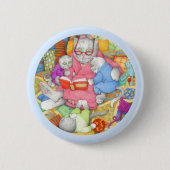 SLAAP VERHAAL Ronde Knoop - Blauw Button 5,7 Cm (Voorkant)