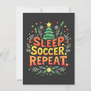 Slaap Voetbal Herhaal Kerstboom Voetballiefhebber Kaart