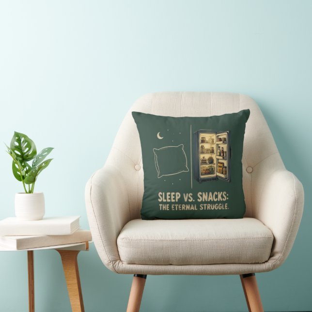Slaap Vs Snacks De Eeuwige Strijd Kussen (Stoel)