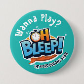 Slaap! Wanna Play Button 3" Turquoise (Voorkant)