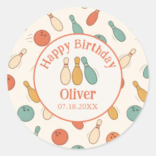 Slaap wat plezier op Ouderwetse Bowlingfeest stick Ronde Sticker