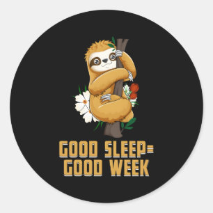 Slaap Week Introvert Sloth Antisociaal Lazy Ronde Sticker