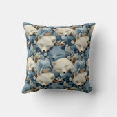 Slaap Winter Vossen Patroon met een Blauw Wit Kussen (Achterkant)