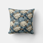 Slaap Winter Vossen Patroon met een Blauw Wit Kussen (Voorkant)