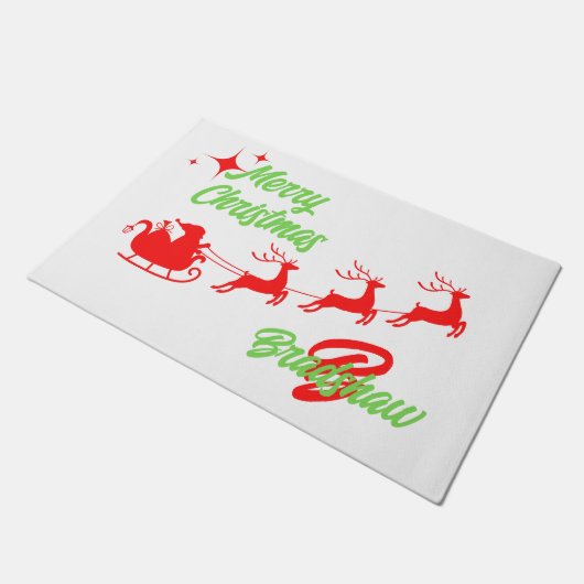 Slaap-witte doormat van de prettige kerstkerstman deurmat (Schuin)