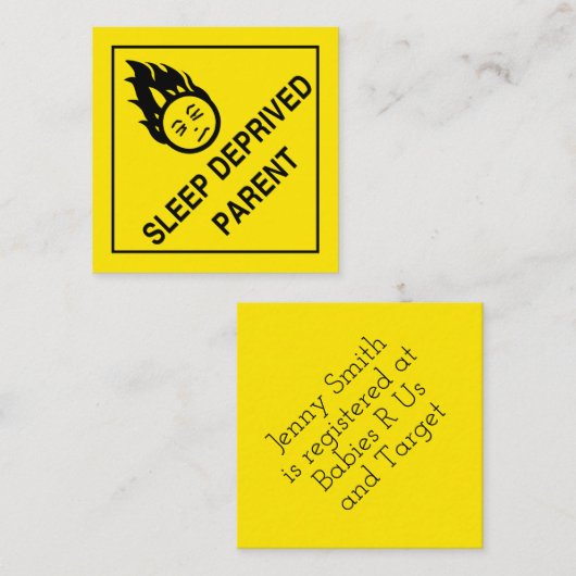 Slaapafhankelijke ouder informatiekaartje (Voorkant / Achterkant)