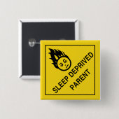 Slaapafhankelijke ouder vierkante button 5,1 cm (Voorkant /achterkant)