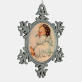  slaapbaby Girl Angel Tin Sneeuwvlok Ornament (Links)