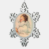  slaapbaby Girl Angel Tin Sneeuwvlok Ornament (Rechts)