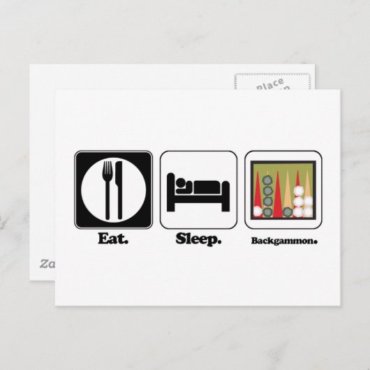 slaapbackgammon briefkaart (Voorkant / Achterkant)