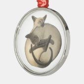 Slaapbak van Siamese katten Metalen Ornament (Links)
