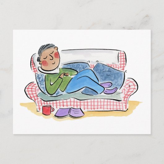 slaapbank briefkaart (Voorkant)