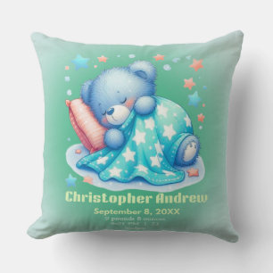 Slaapbeer Baby Jongen Geboorte Statistieken Worp K Kussen