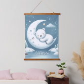 Slaapbeer Persoonlijke Babynaam Hangend Wandkleed (Slaapkamer)