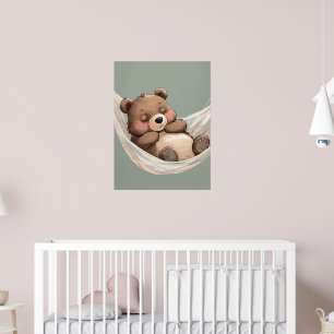 Slaapbeerposter – Knus Muurdecor voor de Kinderkam Poster