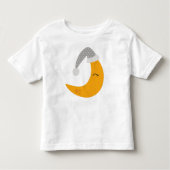 Slaapbeweging, nachtkap, cute maan, gele maan kinder shirts (Voorkant)