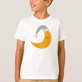 Slaapbeweging, nachtkap, cute maan, gele maan t-shirt