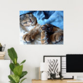 Slaapblauw Aby Cat in Blue Poster (Thuiskantoor)