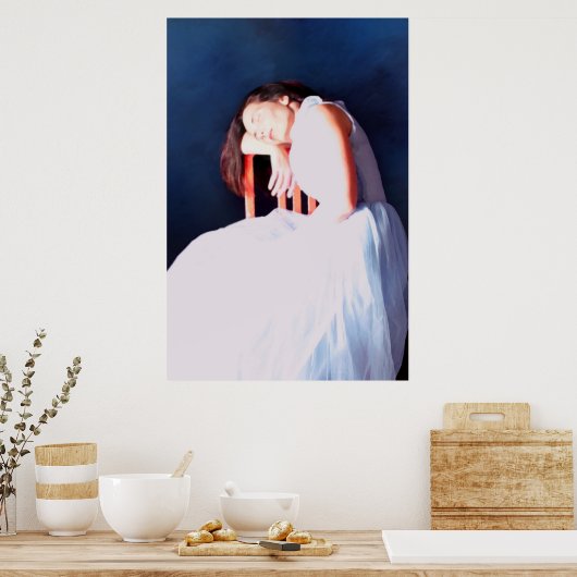 Slaapblauw Poster (Keuken)