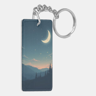 Slaapbosuil – Halvemaan Acrylsleutelhanger Sleutelhanger