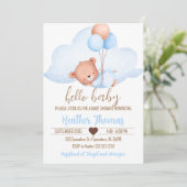 Slaapbruin Beer en Baby shower van de cloud Kaart (Staand voorkant)