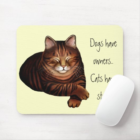  slaapbruine tablet Cat Mousepad Muismat (Met muis)
