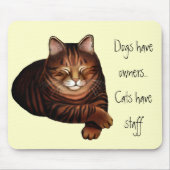  slaapbruine tablet Cat Mousepad Muismat (Voorkant)