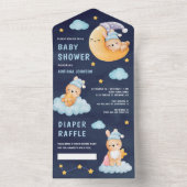 Slaapbundel op het Baby shower van de motormarine All In One Uitnodiging (Binnen)