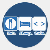 slaapcode (html) ronde sticker (Voorkant)